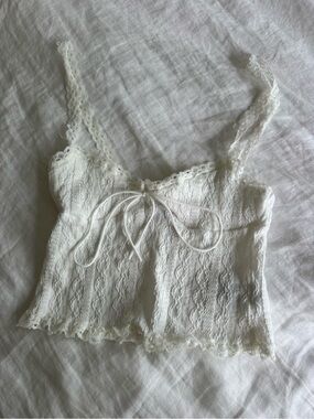 Edikted White Lace Tank Top